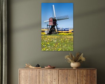 Mühle im holländischen Polder von Raoul Suermondt