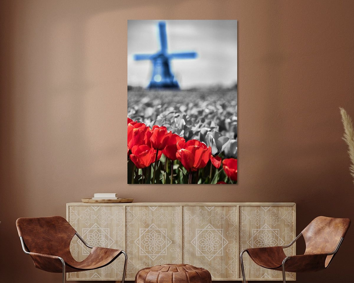 Voorbeeld van het werk in een kamer