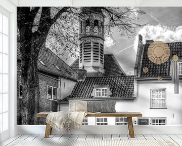 Elleboogkerk en Havik historisch Amersfoort zwartwit van Watze D. de Haan