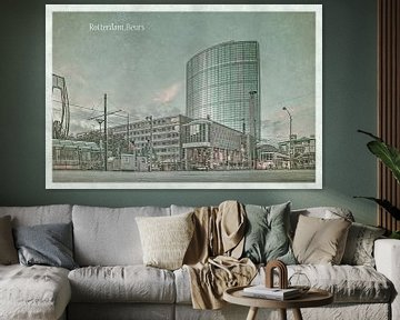 Vintage Ansichtskarte: Rotterdam, Börsengebäude von Frans Blok