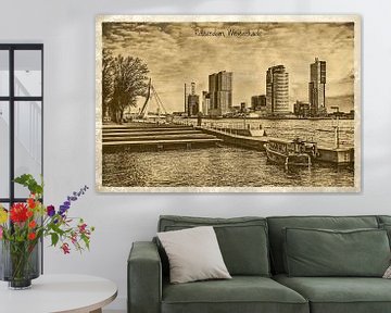 Vintage Ansichtskarte: Rotterdam, West-Kai
