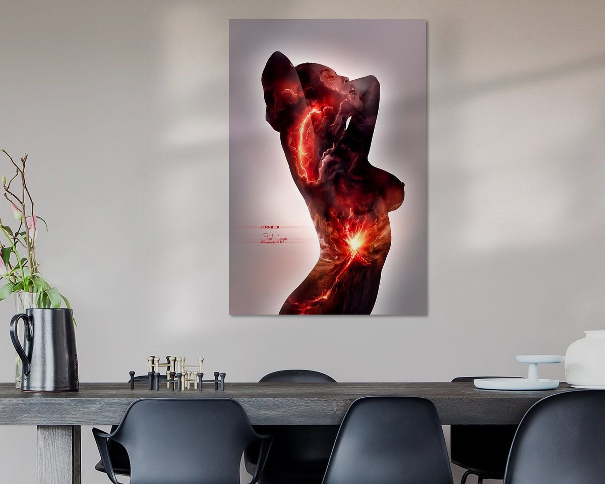Voorbeeld van het werk in een kamer