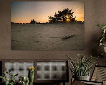 Zonsondergang zandverstuiving Aekingerzand van Martzen Fotografie