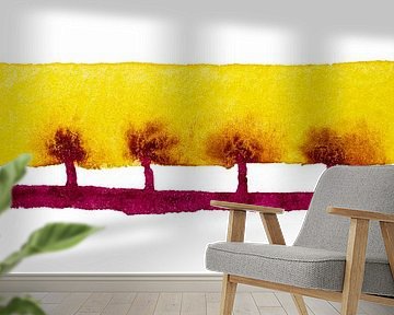 The Sistertrees | Aquarel schilderij van WatercolorWall