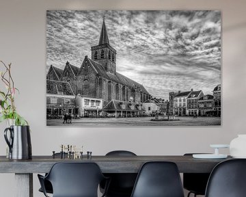 Sint Joriskerk Hof historisch Amersfoort zwartwit van Watze D. de Haan