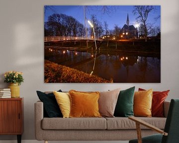 Catharijnesingel in Utrecht with Martinus bridge and Sint-Martinus church by Donker Utrecht