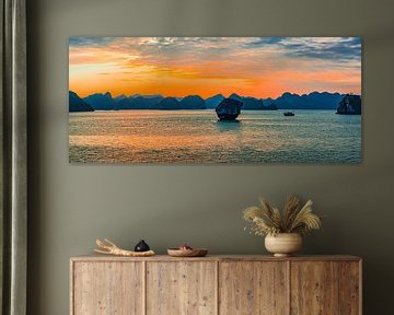 The evening falls in Halong Bay, Vietnam by Rietje Bulthuis