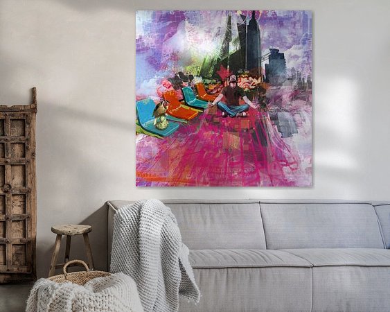 Voorbeeld van het werk in een kamer