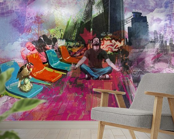 Voorbeeld van het werk in een kamer