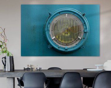 Groene blauwe industriële treinverlichting van Ron Meijer Photo-Art
