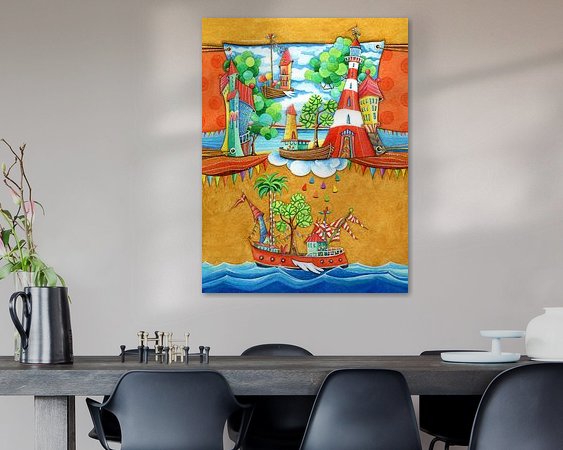 Voorbeeld van het werk in een kamer