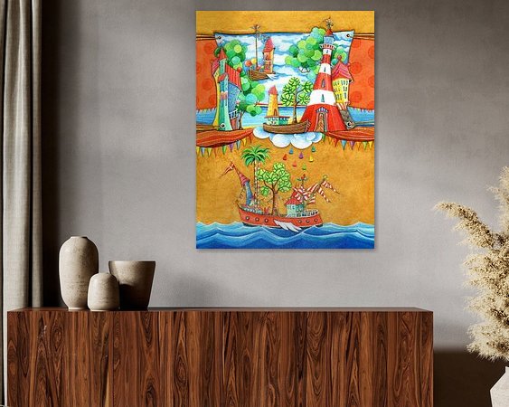 Voorbeeld van het werk in een kamer