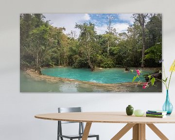 Water plateau at the Kuang Si waterfall, Laos by Rietje Bulthuis