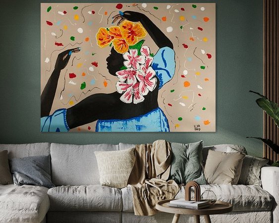 Voorbeeld van het werk in een kamer