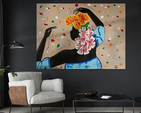 Voorbeeld van het werk in een kamer