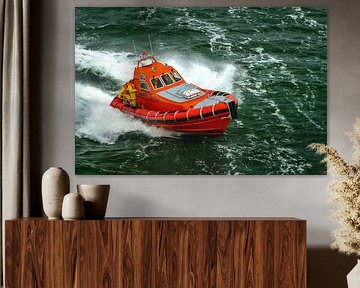 Rettungsschiff auf dem Wattenmeer