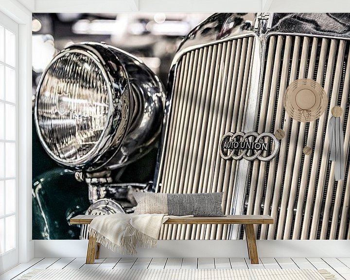 Sfeerimpressie behang: Horch Auto Union Audi radiator ornament van autofotografie nederland