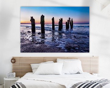 Groynes on shore of the Baltic Sea