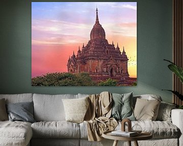 De Sulamani Temel in Bagan, Myanmar bij zonsondergang