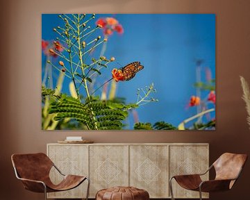 Monarch butterfly amidst the flowers von Leon Doorn
