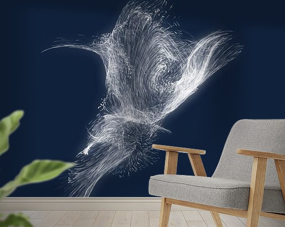 Voorbeeld van het werk in een kamer