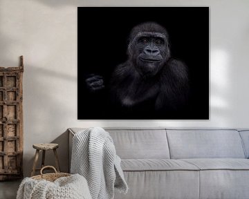 De jonge gorilla puber van Ron Meijer Photo-Art