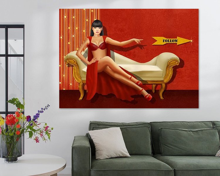 Voorbeeld van het werk in een kamer