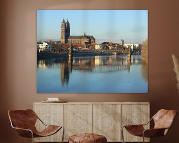 The Magdeburg Cathedral and the Lift Bridge by RaSch-BS_Design