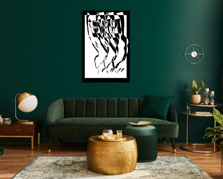 Voorbeeld van het werk in een kamer