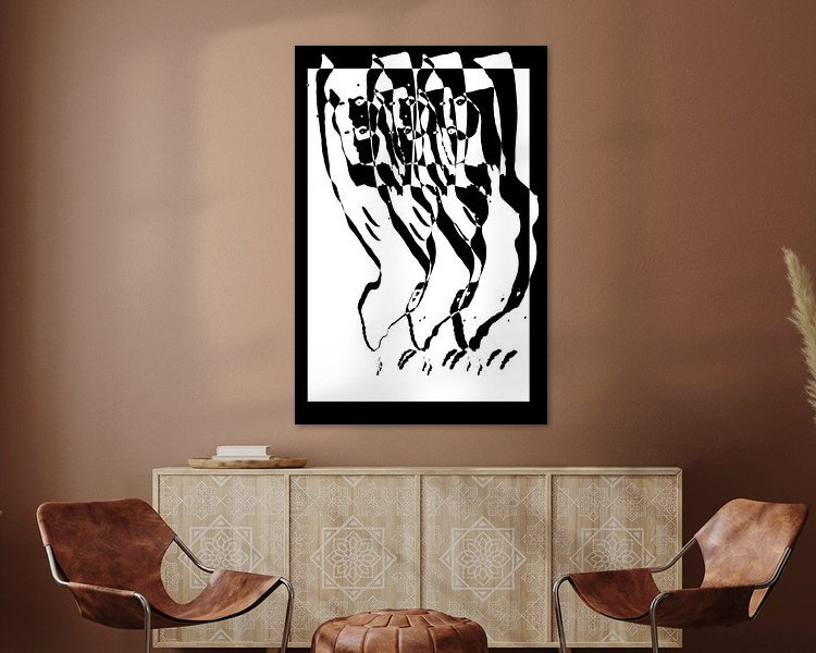 Voorbeeld van het werk in een kamer