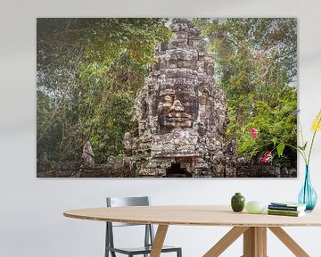 Zugang zu Bayon Tempel mit Gesichtern, Angkor Thom, Kambodscha von Rietje Bulthuis