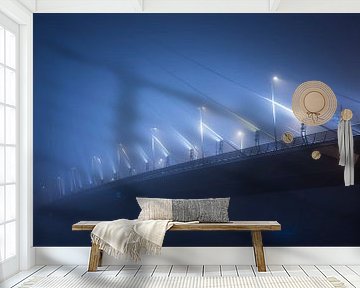  Erasmus-Brücke im Nebel-Panorama von Vincent Fennis