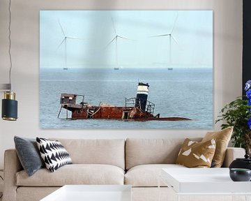 Copenhagen. Port. Denmark. Shipwreck. Windmills. by Erwin Reinders