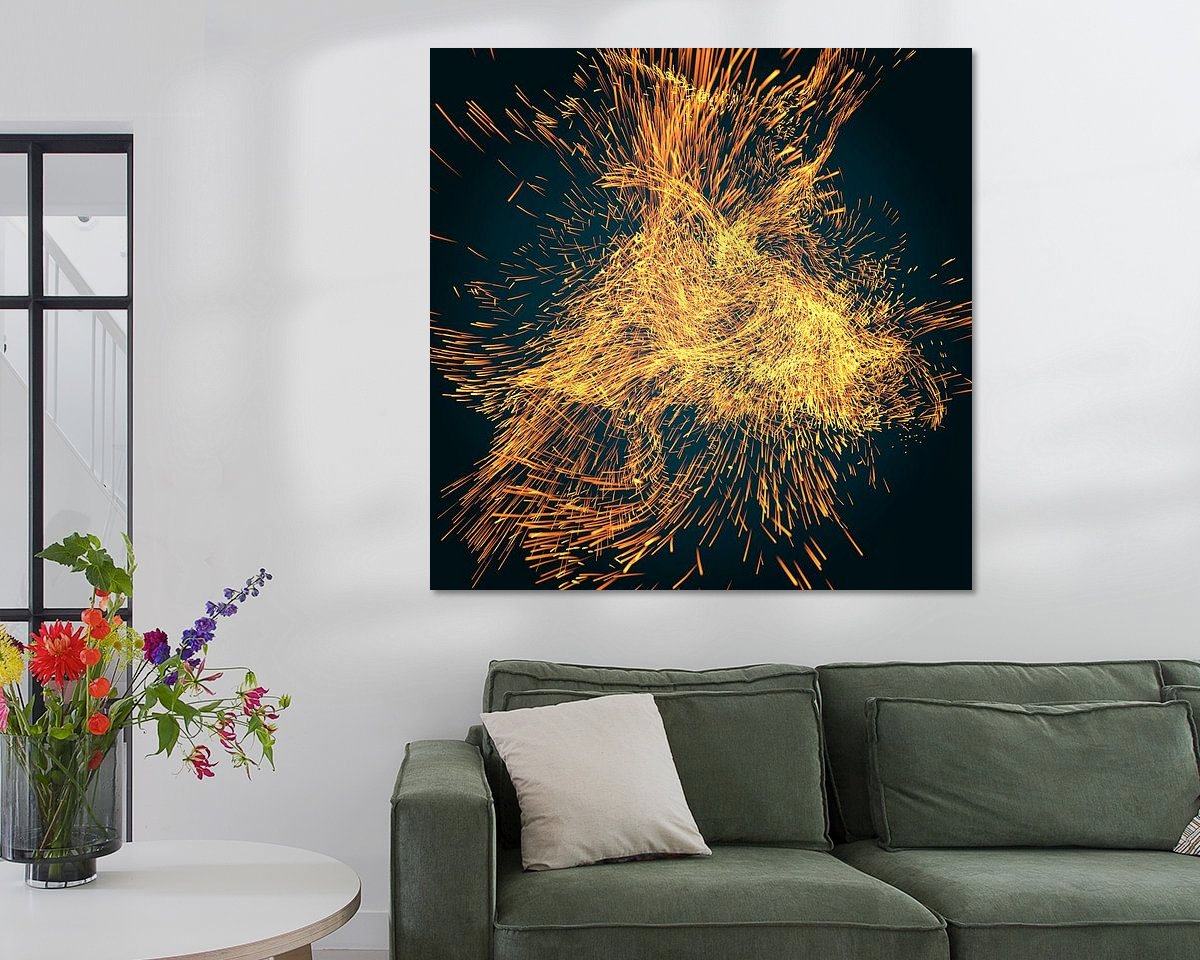 Voorbeeld van het werk in een kamer