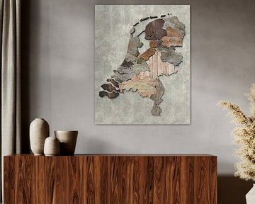 Schrottholzkarte der Niederlande von Frans Blok