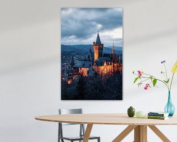 Le château de Wernigerode au crépuscule sur Oliver Henze