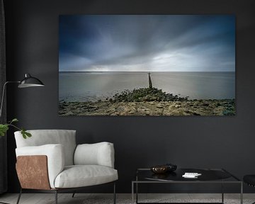 Dutch coastline during storm