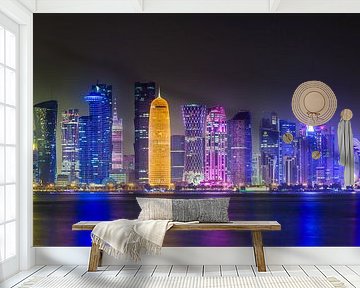 Skyline van Doha, Qatar van Jan Schuler