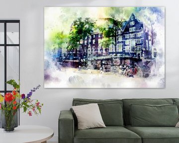 Stadtleben im Aquarellstil - Das alte Amsterdam  von Ariadna de Raadt-Goldberg