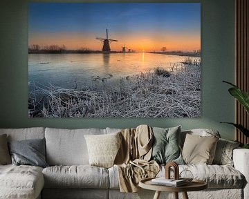 Cold sunrise by Kinderdijk