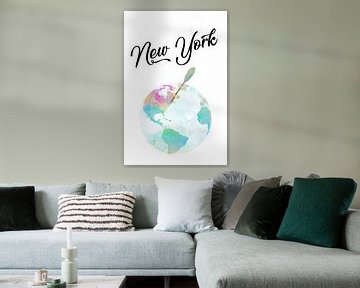 New York auf dem Globus