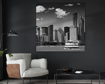 CHICAGO Skyline | Monochrom  von Melanie Viola