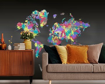 Grafikkunst CRAZY WANDERLUST | Farbspritzer von Melanie Viola