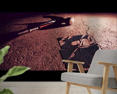 Voorbeeld van het werk in een kamer