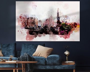 city life in watercolor style  von Ariadna de Raadt-Goldberg