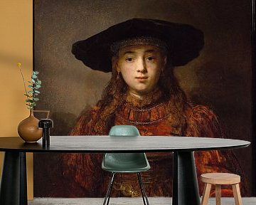 Meisje in een schilderijlijst, Rembrandt