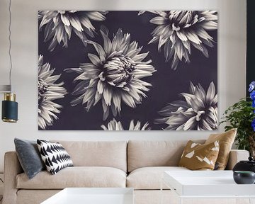 Monochrome Dahlias by Marina de Wit