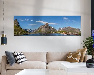  Panoramische Aufnahme von Reine, Lofoten-Inseln, Norwegen von Dirk Jan Kralt
