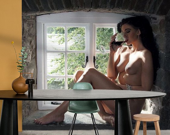 Voorbeeld van het werk in een kamer