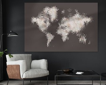 Grafische kaart van de wereld abstract | rose goud en marmer